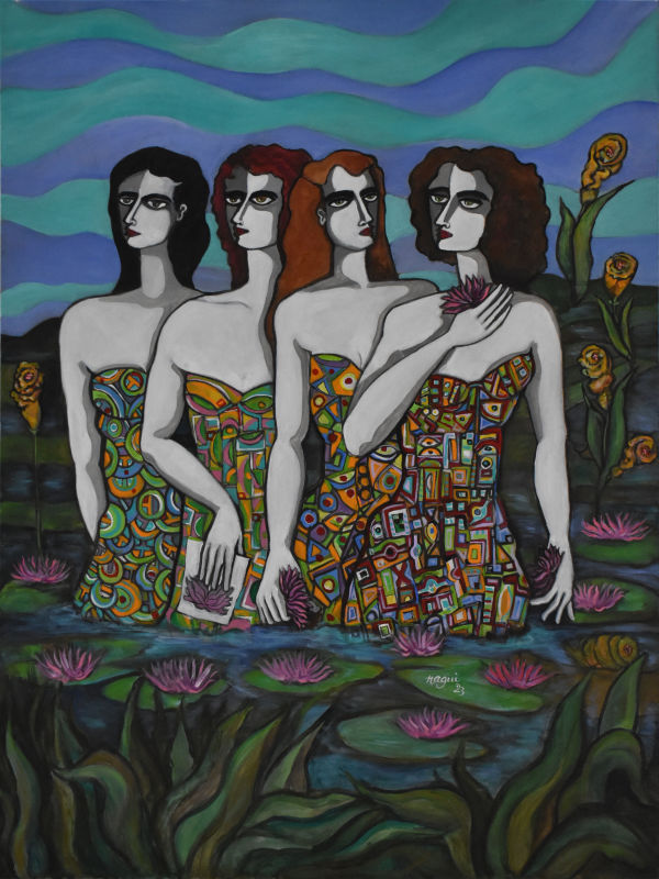 The Sirens in Monet's Pond by Nagui Achamallah