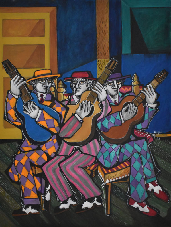 Three Flamenco Guitarists by Nagui Achamallah