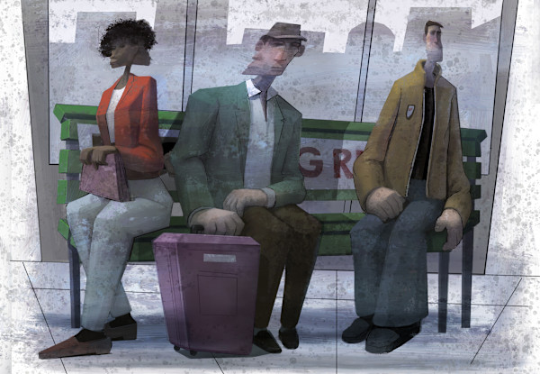 3 ON A BENCH by Barry Jackson