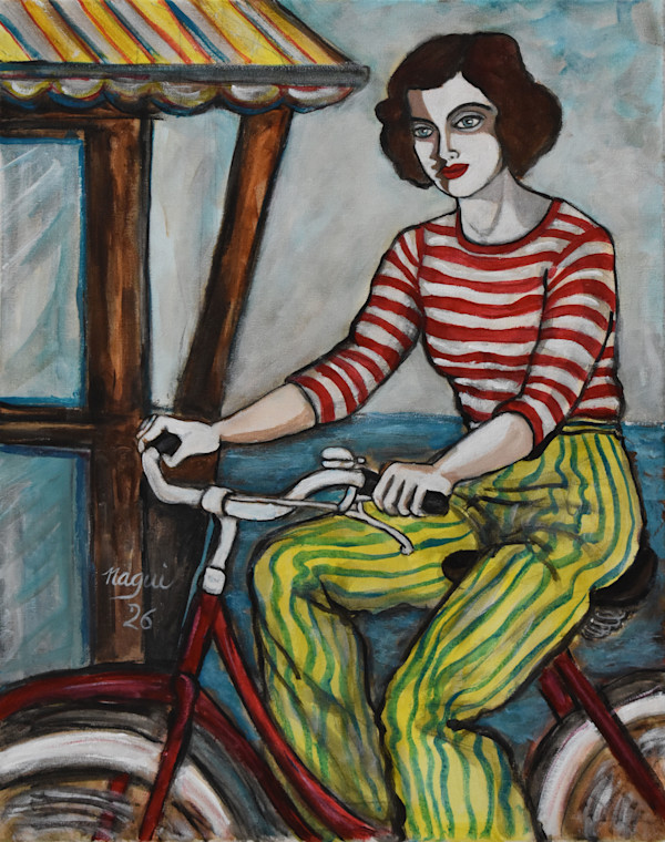 The red bicycle by Nagui Achamallah