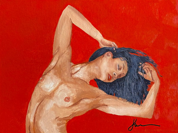 Nude Leaning Left by Laurence Barbera