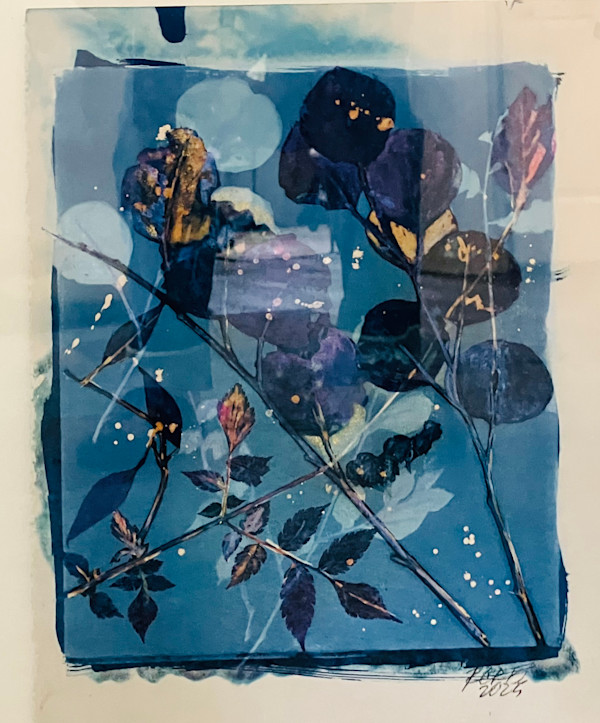 Turquoise Blue with Splatters by Rhonda Burton
