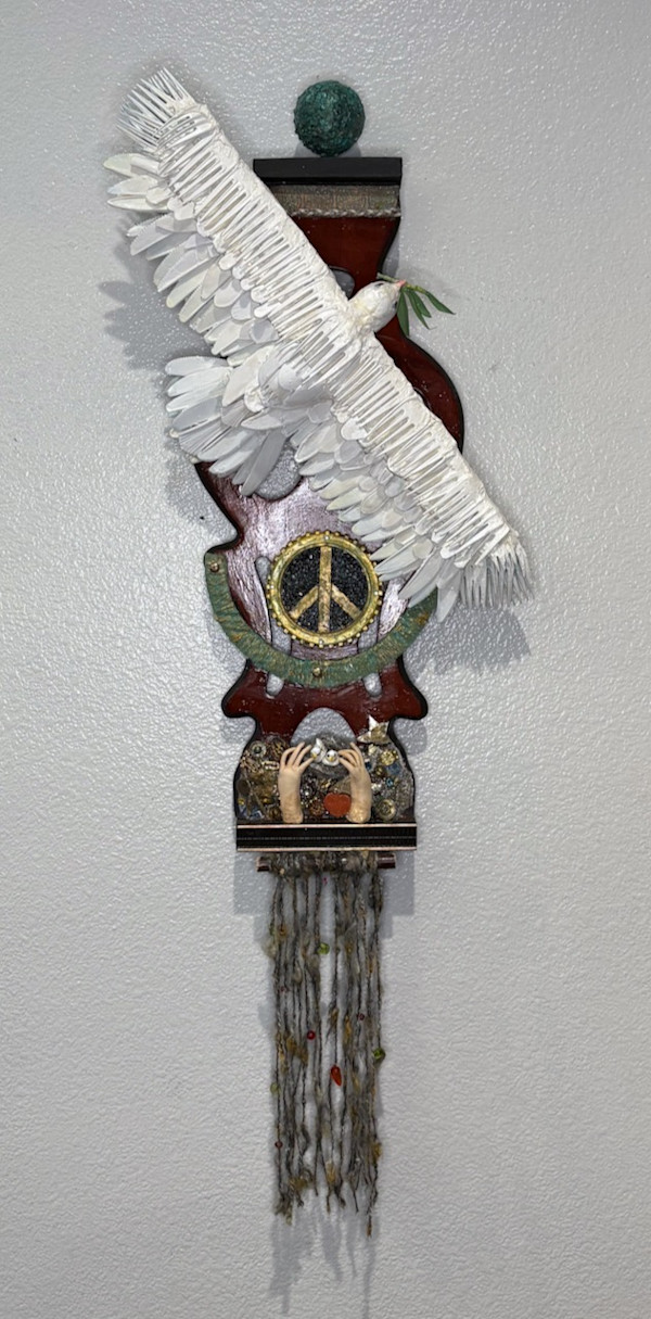 Peace, Assemblage by Donna Geist Buch by Southern California Women's Caucus for Art SCWCA