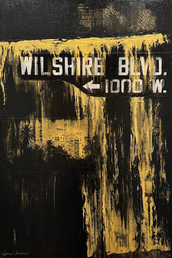 Rainy Elegance of Wilshire Boulevard by Edward Grad