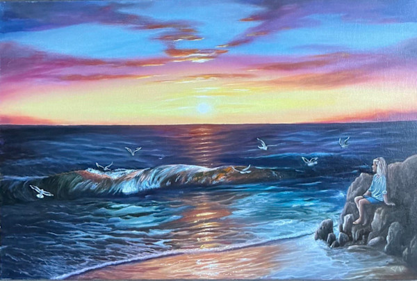 Girl. Charming Sunset. by Galina Veretenova, Image 1.