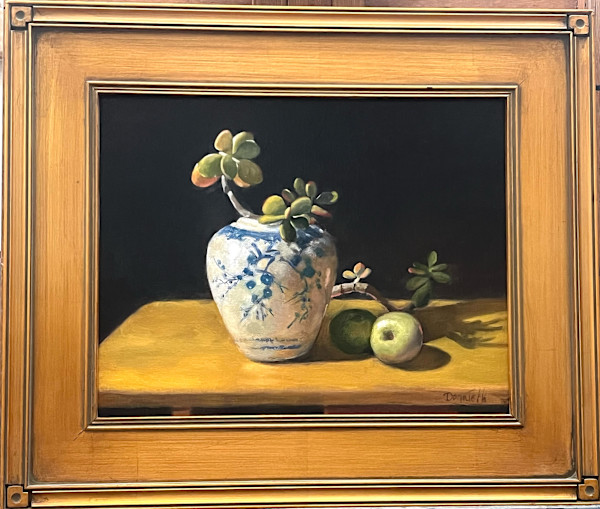 Blue and White Pot with Jade, Kathryn Donatelli by California Art League, Image 1.