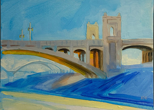 Fourth Street Bridge and Sixth Street Viaduct (Looking South from the Wash) by Jackie Goldberg, Image 1.