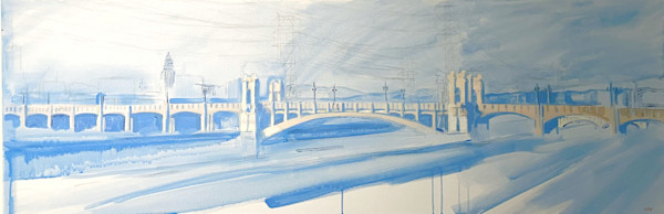 Fourth Street Bridge and City Hall by Jackie Goldberg
