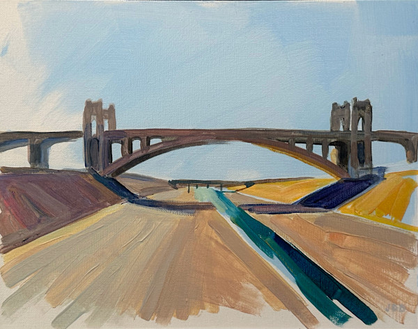 Morning on Fourth Street Bridge, Looking South (from the Wash) by Jackie Goldberg
