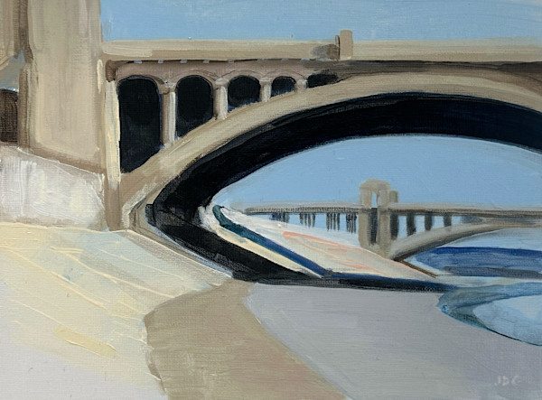 Fourth and First Street Bridges (Looking North from the Wash) by Jackie Goldberg