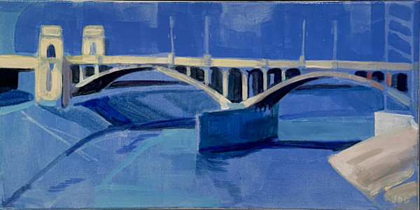 Untitled (Blue, First Street Bridge, Looking North from Fourth Street Bridge) by Jackie Goldberg