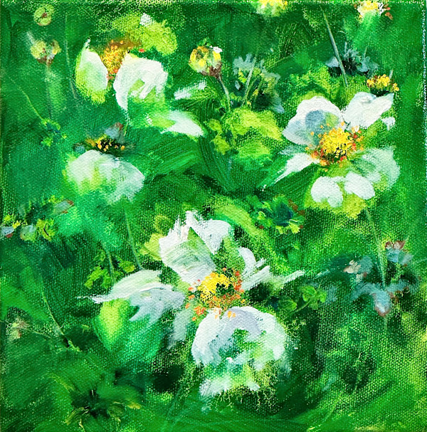 Windflower Song in Green by Ellen King
