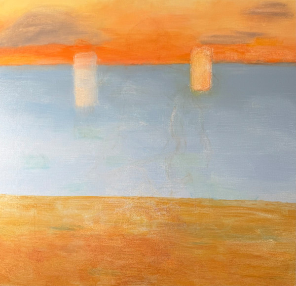 Mindscape (gold and blue)-Mindscapes and New Lines of Inquiry by Shirley Asano Guldimann, Image 1.