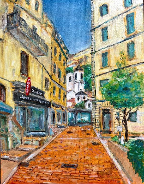 Street Scene, Bonifacio, Corsica by David Lang