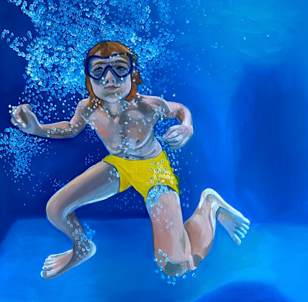 Boy with Snorkel Mask by Kathryn Pitt