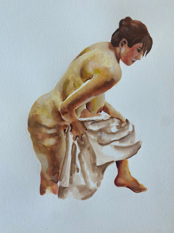 Female drying herself by Kathryn Pitt