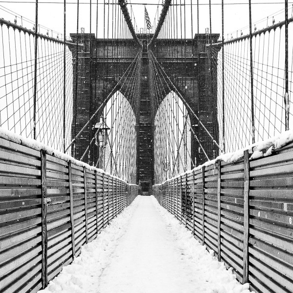Brooklyn Bridge In Snow by Eric Renard