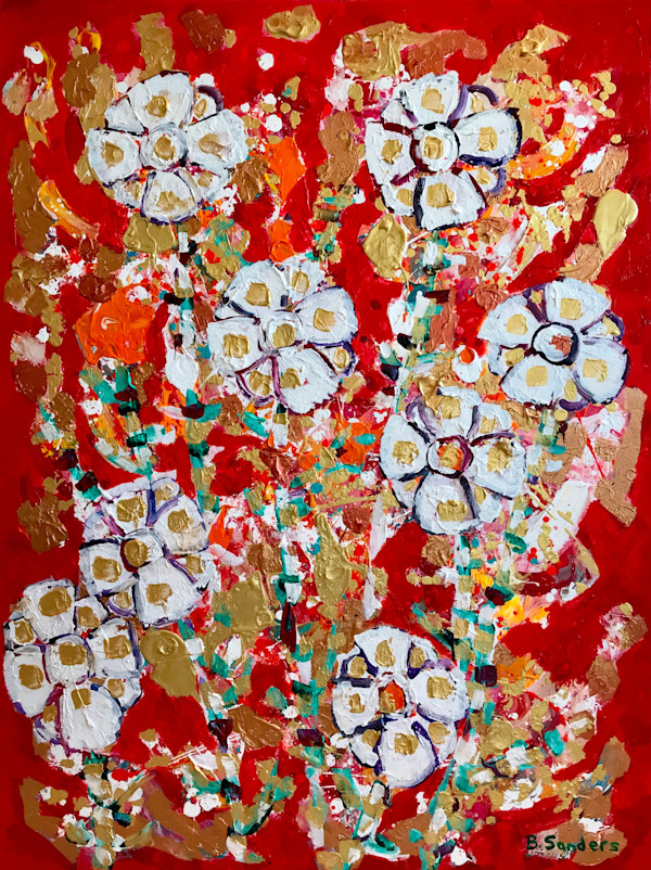 THE MAGIC OF FLOWERS  (one of few paintings that survived the fire that destroyed my Malibu home in 2025) by Bruce Sanders