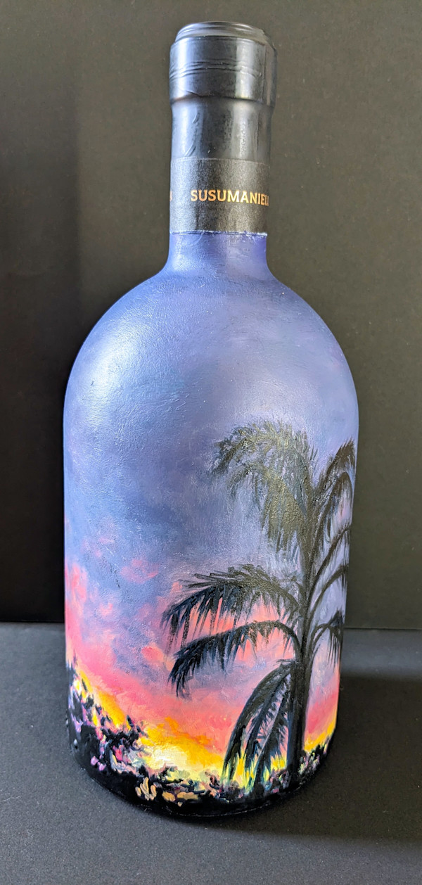 Sunset With Palm by Victoria Loschuk