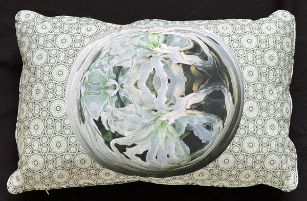 Sage Leaf Orb Pillow 1 by Karen Hochman Brown