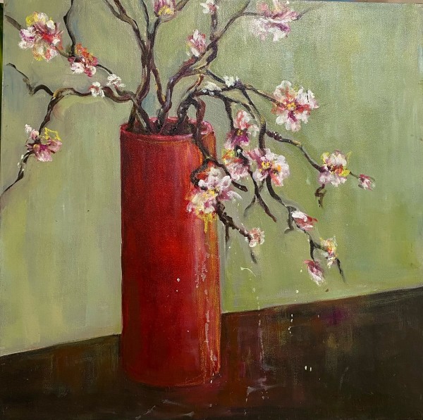 RED ASIAN VASE by Kathleen Losey