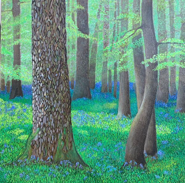 Bluebells and Oak (Lyn Smallwood) by Collymore Oil Painters Atelier, Image 1.