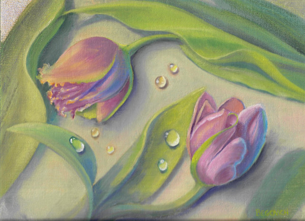 Tulips (Patrice Begovich) by Collymore Oil Painters Atelier, Image 1.