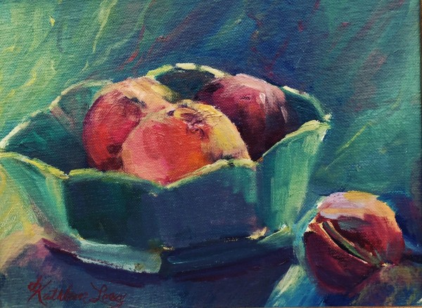 Pomegranates in a Blue Dish by Kathleen Losey
