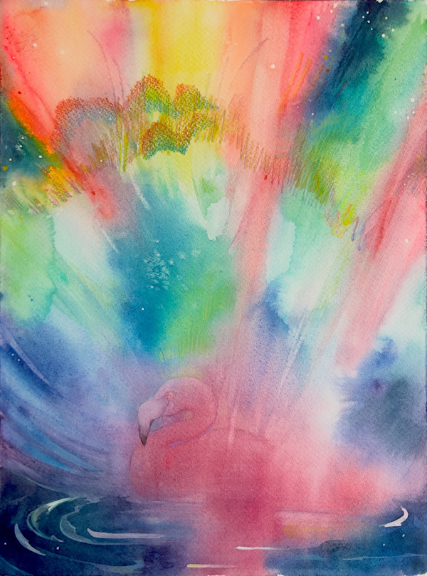 Flamingo Aurora 3 by Laura Ball