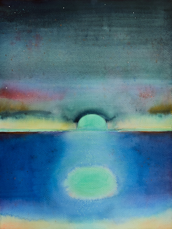 Green Full Moon 2 by Laura Ball