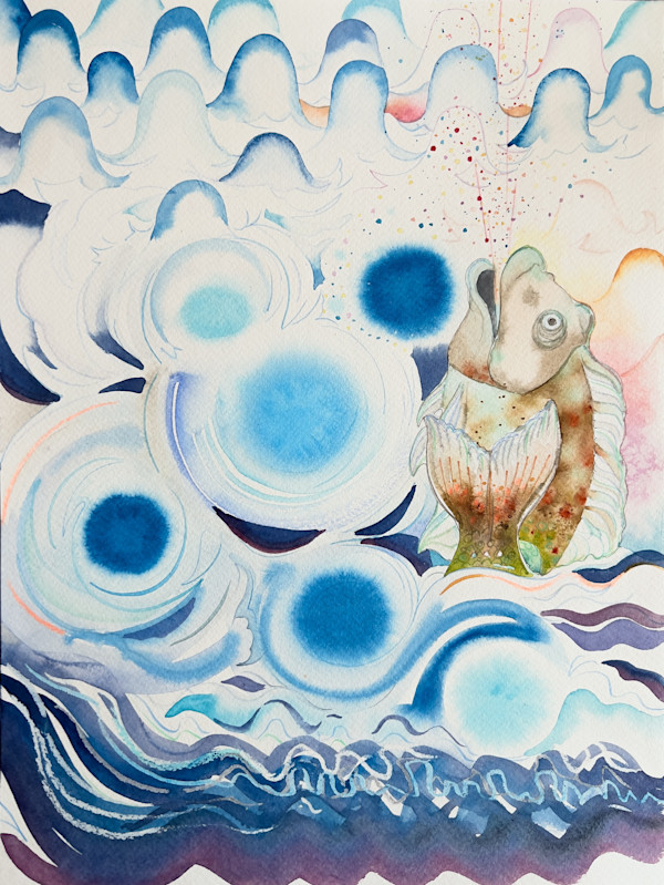 Koi Fountain by Laura Ball