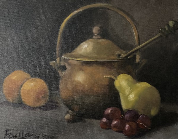 Brass Caldron with Fruit by Fran Failla