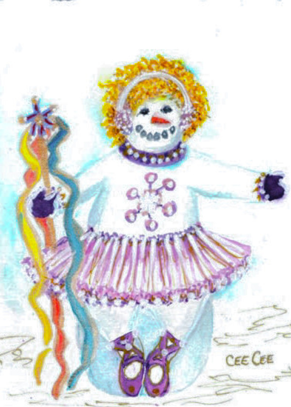 Ballet Dancer Snowman by Cindy Norrick Turner, Image 1.