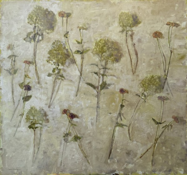 Pale Limelight Hydrangea and Zinnias by Annie Harris Massie
