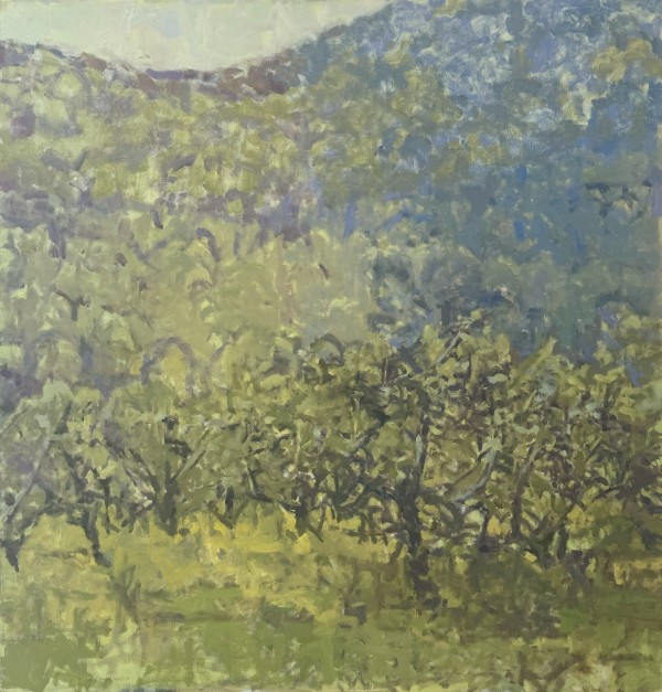 Jack Mountain in Spring with Little Orchard Below by Annie Harris Massie