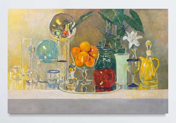 Glass Still Life with Oranges and Lily by David Summers, Image 2.
