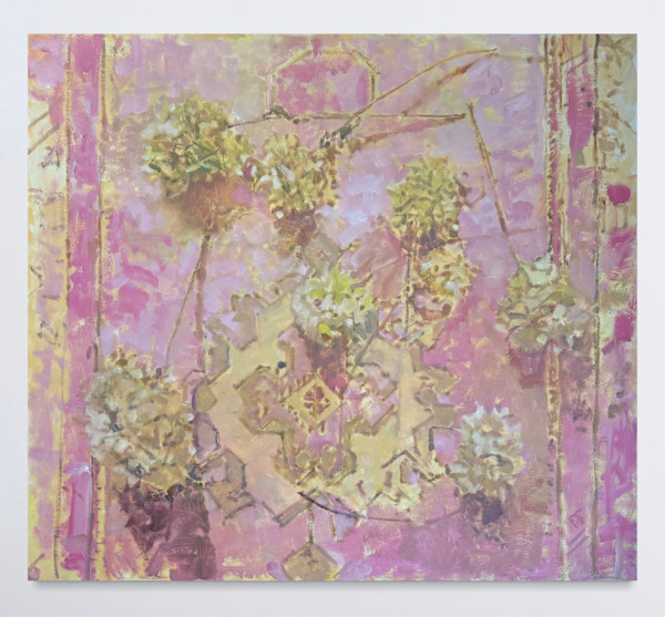 Pink Rug with Bobo Hydrangea by Annie Harris Massie