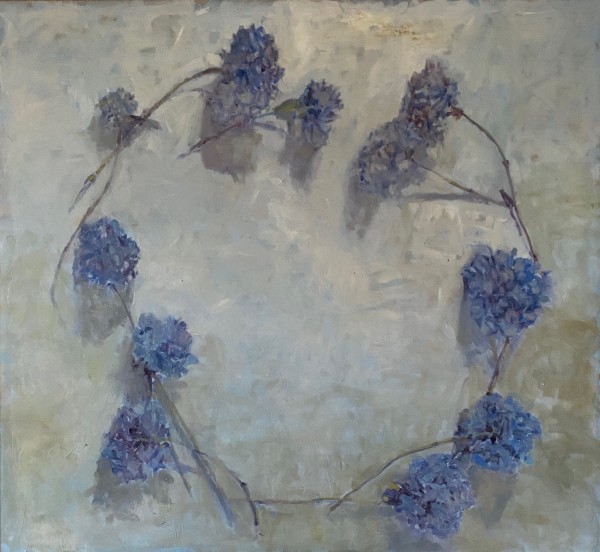 Blue Hydrangea in a Circle by Annie Harris Massie