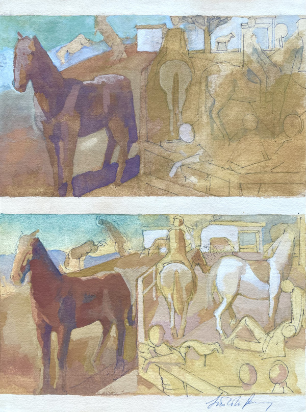 Equestrian Study #3 (223A.B) by Lincoln Perry