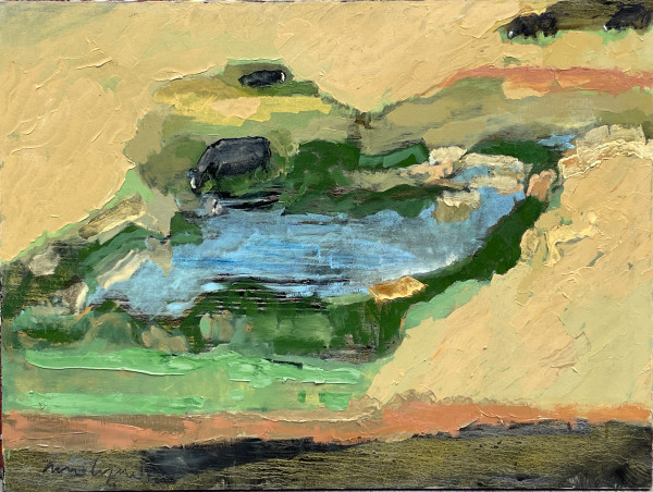 June's Cattle at the Pond by Ann Lyne
