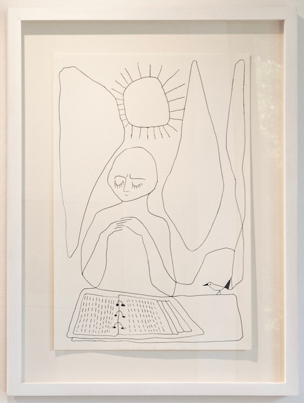 Angel with Notebook and Bird by Sanda Iliescu