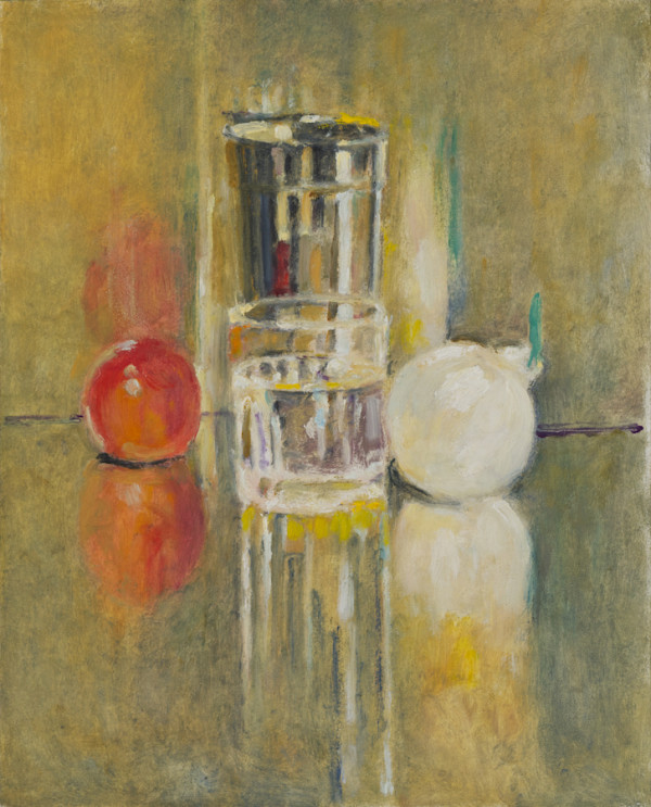 Still Life with Apple, Onion, and Glass of Water by David Summers