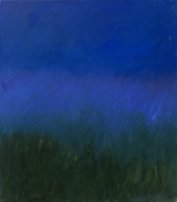 Violet Sky Over Field by Janet Bruce