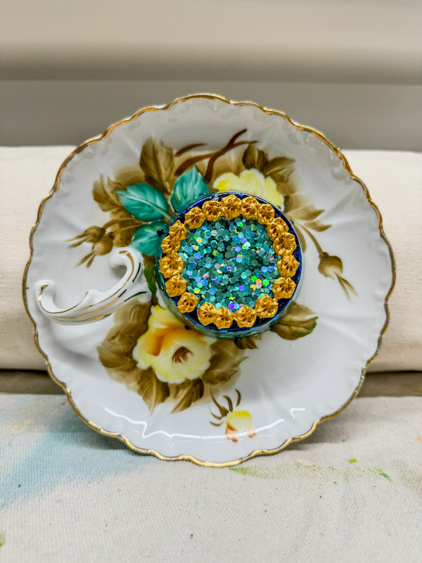 Gold & Turquoise Cake by Shiri Phillips, Image 2.