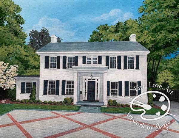 Classic Southern House Painting by Sonja Petersen 