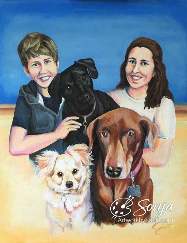 Family and Pet Portrait by Sonja Petersen