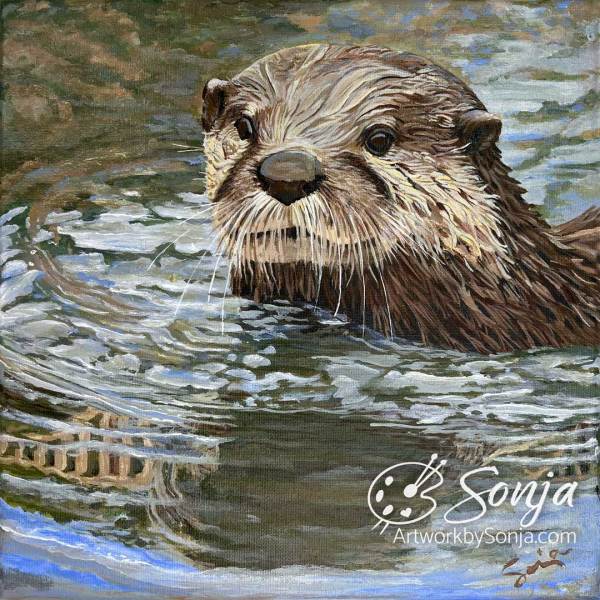 Free Flowing - Otter Swimming on the Rappahannock by Sonja Petersen
