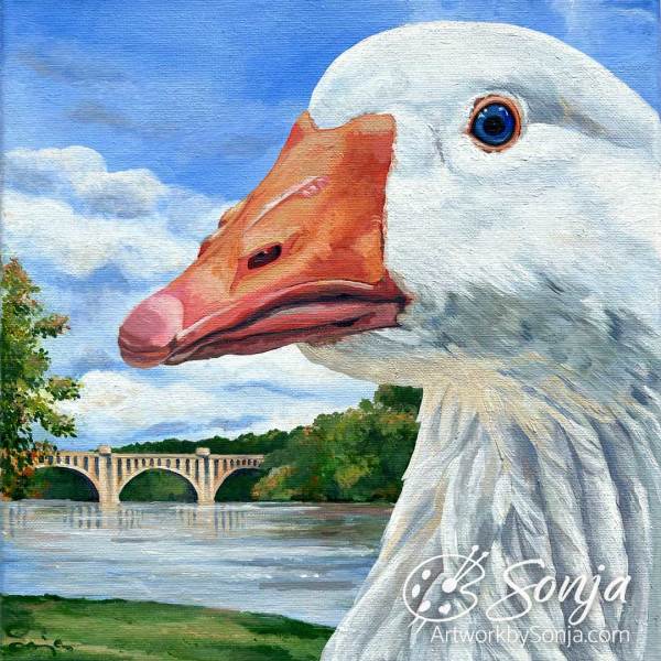 Gary the Goose painting by Sonja by Sonja Petersen