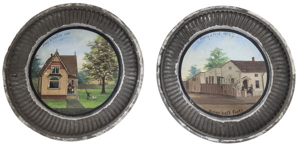 Pair of Decorated Flue Covers