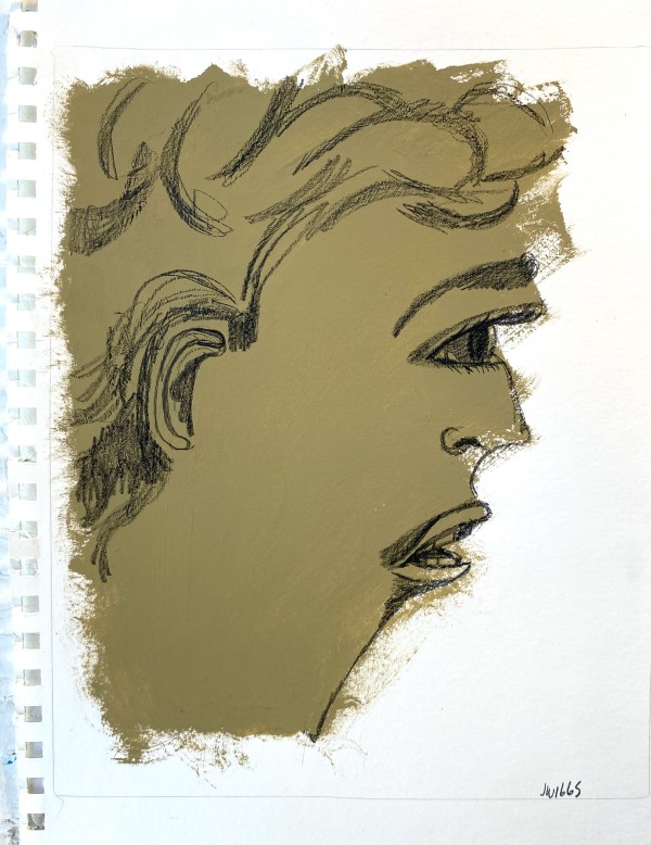 Figure, sketchbook page 8 x 10” by jennifer wiggs